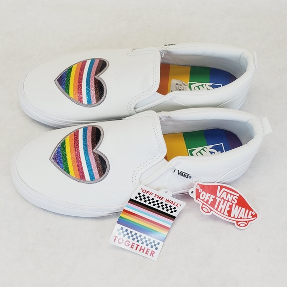 Kids Vans Asher Pride Slip-on Shoes White - Picture 7 of 8